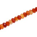 Steinperlen Red line agate faceted saucer   / 10x6mm.