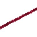 Stone Ruby red faceted saucer   / 4x2mm.