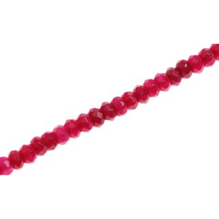 Stone Ruby red faceted saucer   / 6x4mm.
