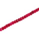 Stone Ruby red faceted saucer   / 6x4mm.