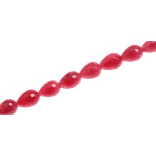 Stone Rhodonite pink faceted teardrop   / 12mm.