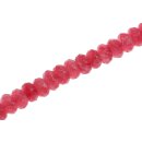 Stone Rhodonite pink faceted saucer   / 6x4mm.