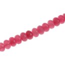 Steinperlen Rhodonite pink faceted saucer   / 8x5mm.