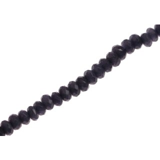 Steinperlen Dyed blue jade faceted saucer   / 5mm.