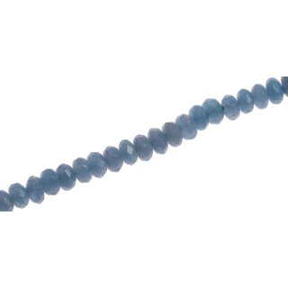 Stone Aquamarine faceted saucer   / 5mm.