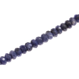 Stone Sodalite faceted saucer   / 8mm.