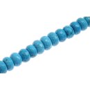 Stone SYN. Turquoise blue faceted saucer   / 14mm.