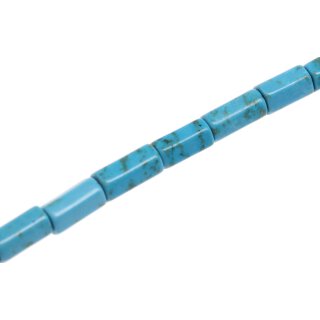 Steinperlen SYN. Turquoise blue tube / 16x10mm.