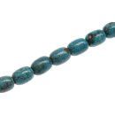 Steinperlen SYN. Turquoise blue oval   / 16x12mm.