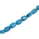 Steinperlen SYN. Turquoise blue oval faceted / 15mm.