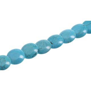 Steinperlen SYN. Turquoise blue flat round   / 20mm.