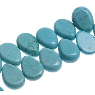 Stone SYN. Turquoise blue teardrop  top hole / 22mm.
