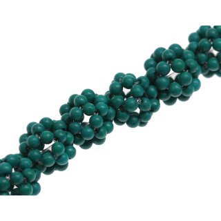 Steinperlen dyed coral round beads  flower / 12mm.