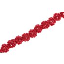 Stone dyed coral red round beads  flower / 12mm.