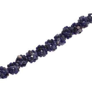 Stone sodalite round beads  flower / 12mm.