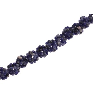 Steinperlen sodalite round beads  flower / 12mm.