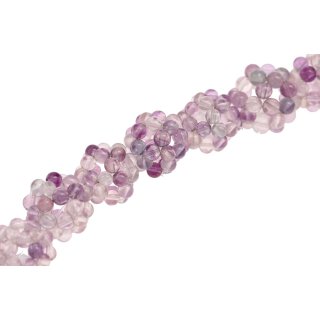 Stone Amethyst round beads  flower / 12mm.