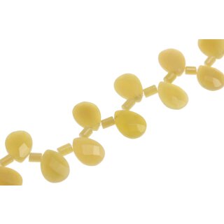 Stone Olive jade top hole teardrop   / 18mm.