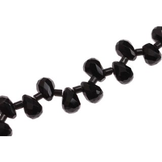 Stone Black agate top hole teardrop   / 15mm.