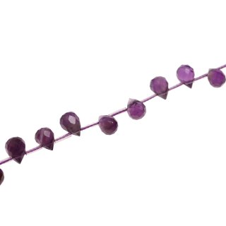 Stone Amethyst top hole teardrop   / 8mm.