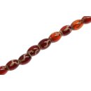 Steinperlen Tibetan agate oval   / 15x10mm.