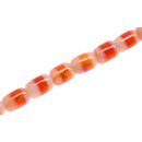Steinperlen Tibetan agate orange -white tube / 20x14mm.