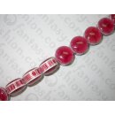 Harz flach rund mit Hai Knochen ca.20x16mm-fuschia