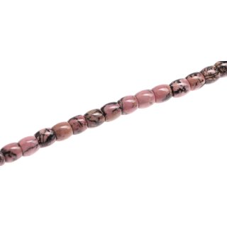 Stone Rhodonite pink flat tube / 10mm.