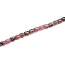 Steinperlen Rhodonite pink flat tube / 10mm.