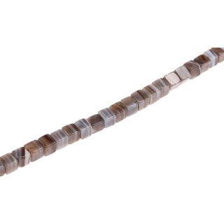 Steinperlen Grey agate dice / 8x8 mm.