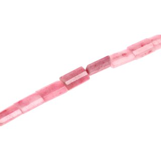 Steinperlen Dyed jade pink faceted sqaure / 20x12mm.