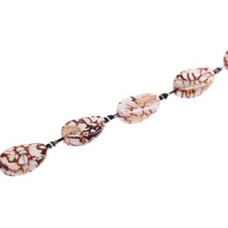 Stone Grey agate oval twist / 30mm.