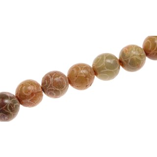 Steinperlen Carved Jade  round beads / 15mm.