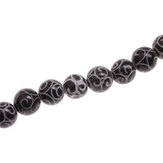 Stone Carved Jade  round beads / 15mm.