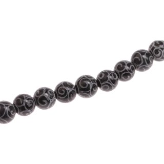 Steinperlen Carved Jade  round beads / 12mm.