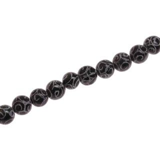 Stone Carved Jade  round beads / 10mm.