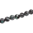 Steinperlen Jade w resin laminated round beads / 15mm.