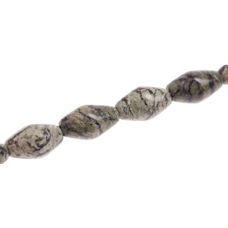 Stone Green serpentine double cone / 28x15mm.