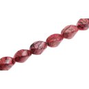 Stone  dyed pink Serpentine twisted oval / 25mm.