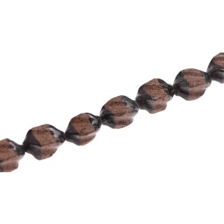 Stone  Black & red  volcanic  comb. twisted oval / 22mm.