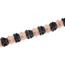 Stone  Black & Dark salmon  comb. tube balimbing / 25mm.