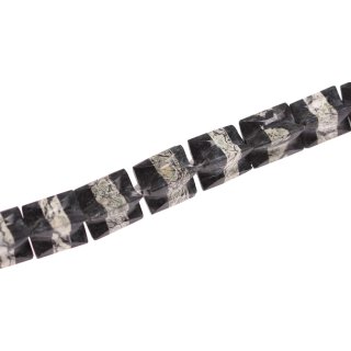 Steinperlen  Black & Serpentine comb. tube balimbing / 20mm.