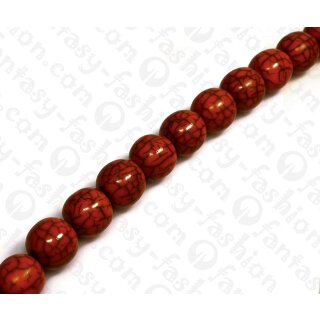 Harz Beads Round Beads Red  with Black Veins 20mm