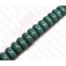 Harz Beads Wheel Turquoise with Black Veins 12x22mm