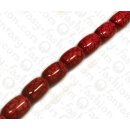 Harz Beads Tube Red with Black Veins 24x17mm