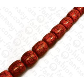 Resin Tube Red with Black Veins 27x24mm