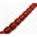 Harz Beads Tube Red with Black Veins 27x24mm *