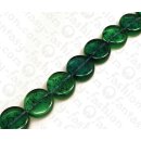 Resin Round Beads with Coco Fiber Inlay Green 25mm