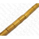 Harz Beads Tube with Bagakay Stick Inlay Yellow 30x20mm
