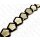 Harz Beads Pentagon Black with White Capiz Inlay 40mm